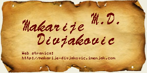Makarije Divjaković vizit kartica
